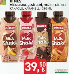 DİMES MİLKSHAKE ÇEŞİTLERİ 310 ML fiyat ve kampanya bilgisi